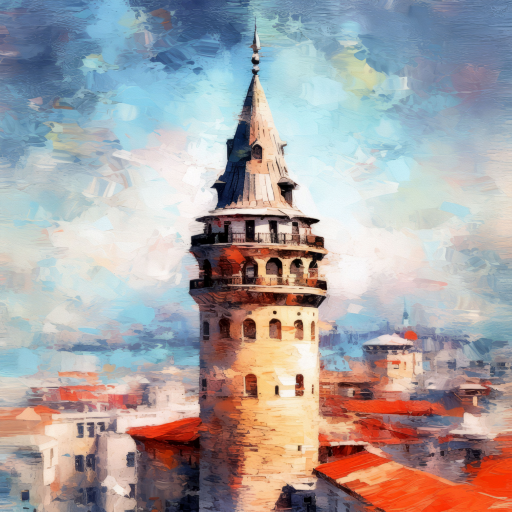 Galata Kulesi Cam Tablo || Tasarımcı Koleksiyonu