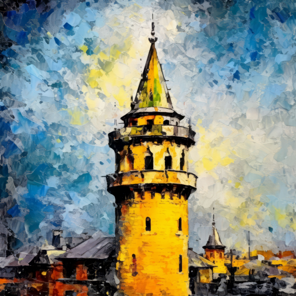Galata Kulesi Cam Tablo || Tasarımcı Koleksiyonu