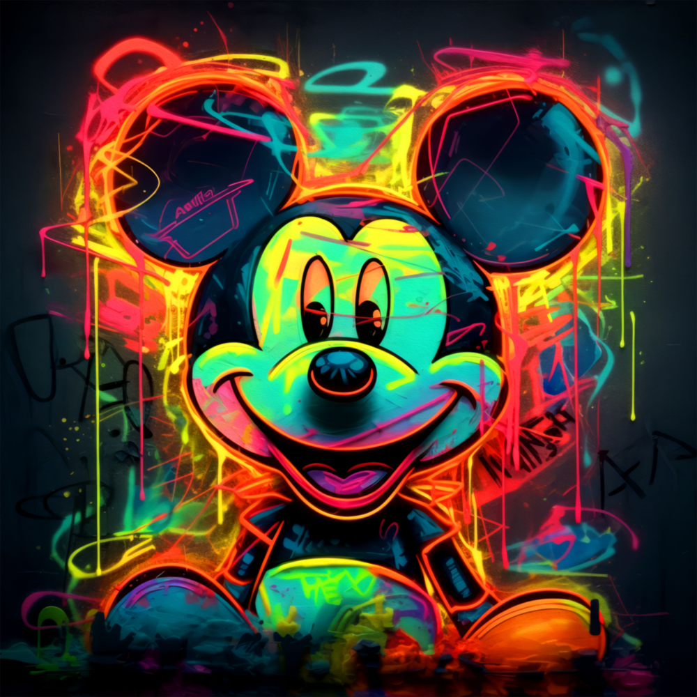 Neon Mickey Cam Tablo