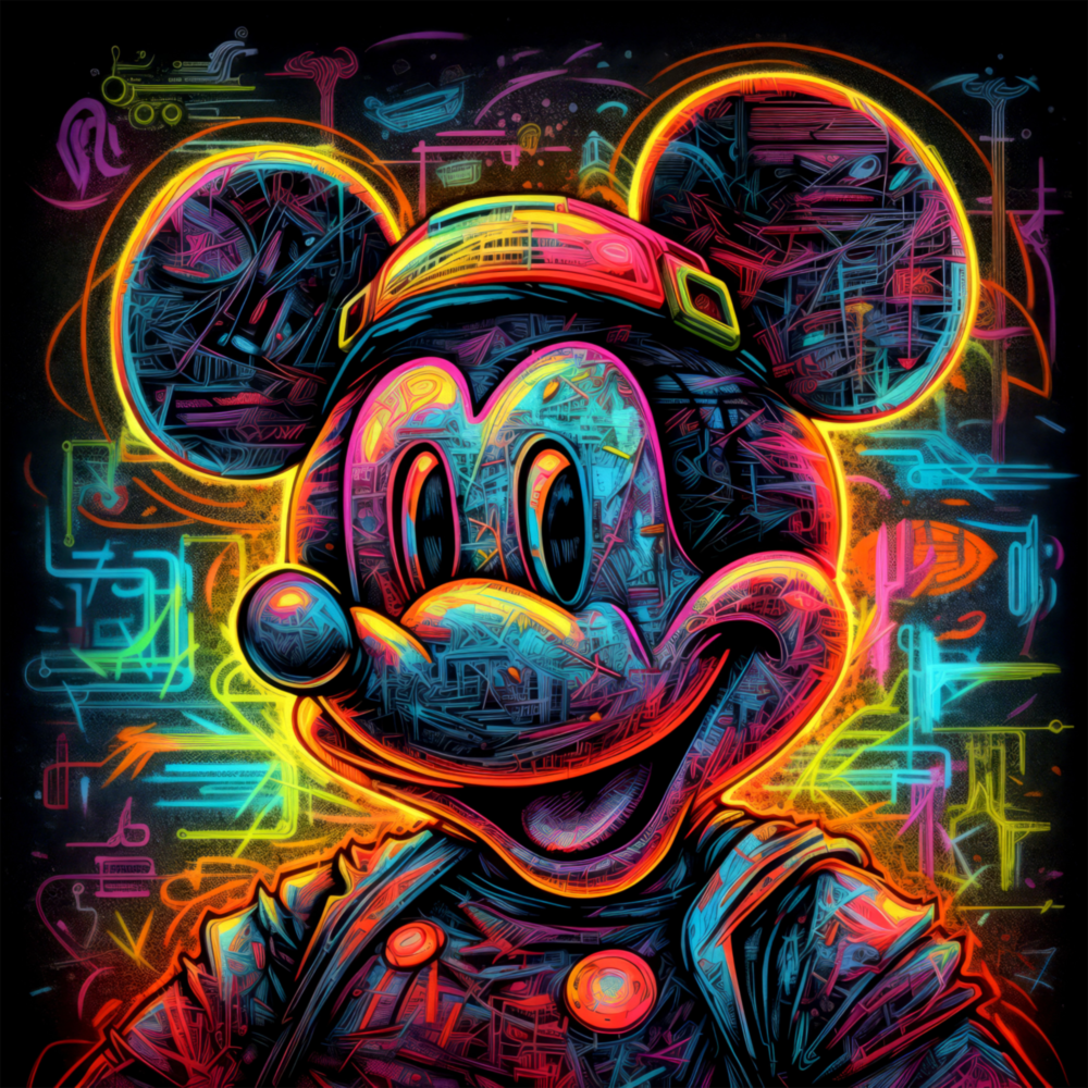 Neon Mickey Cam Tablo
