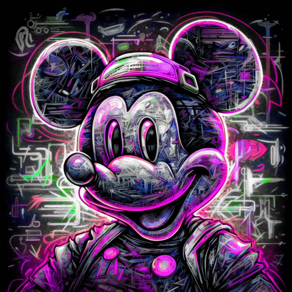 Neon Mickey Cam Tablo