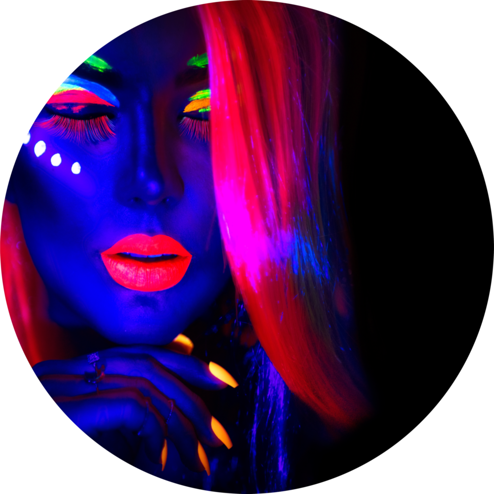 Neon Kadın Cam Tablo