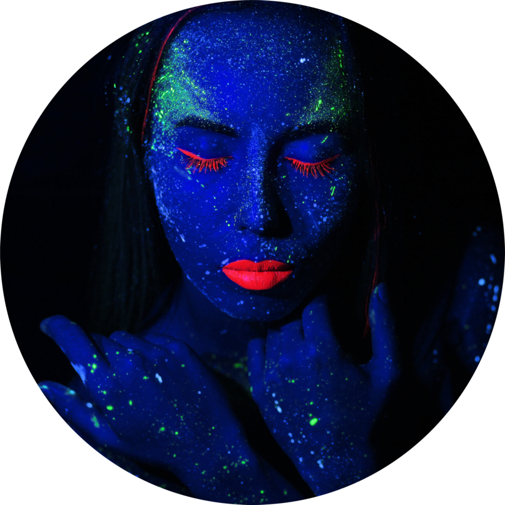 Neon Kadın Cam Tablo
