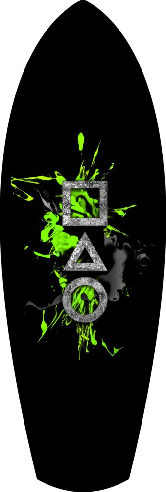 Geometrik Semboller Yeşil Sıçrama Gamer Cam Tablo