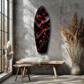 Parçalanmış Volkanik Taş Lav Parlama Cam Tablo.