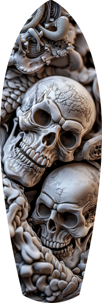 Kafatası Yığını Yılan Gotik Memento Mori Cam Tablo