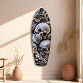 Kafatası Yığını Yılan Gotik Memento Mori Cam Tablo.