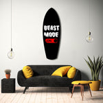 Beast Mode On Anahtar Motivasyon Cam Tablo.