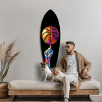 Pop Art Basketbol Topu Renkli Cam Tablo.