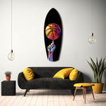 Pop Art Basketbol Topu Renkli Cam Tablo.