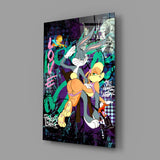 Bugs and Lola: The Graffiti Dance of Love Glass Wall Art || Designer Collection