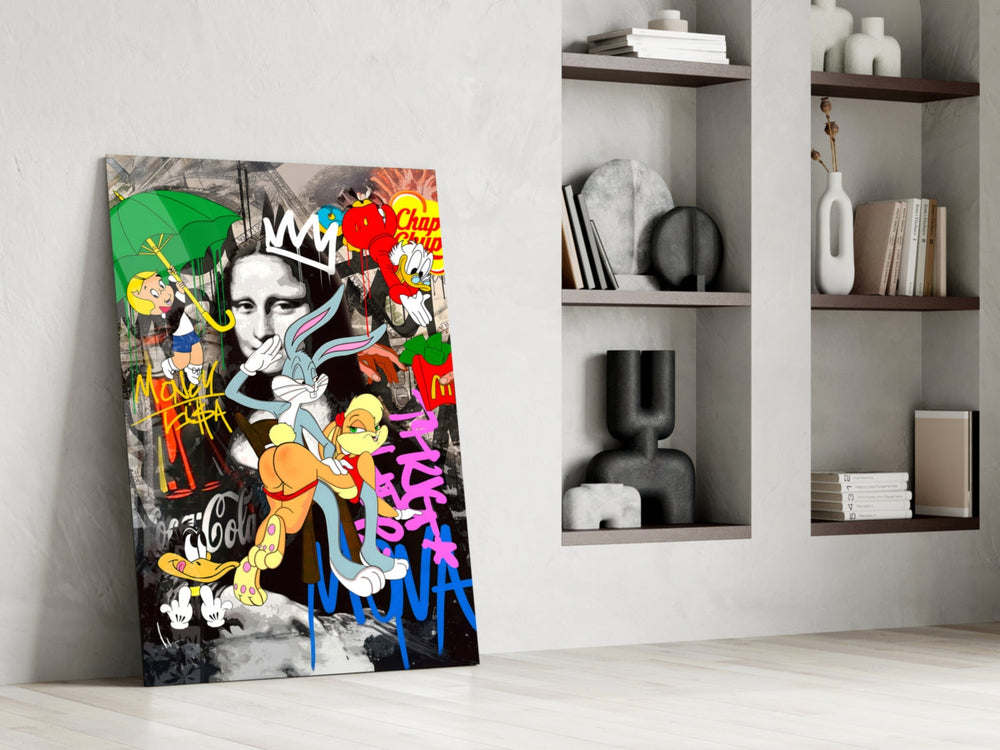 Mona Lisa: Pop Art Mayhem Glass Wall Art || Designer Collection