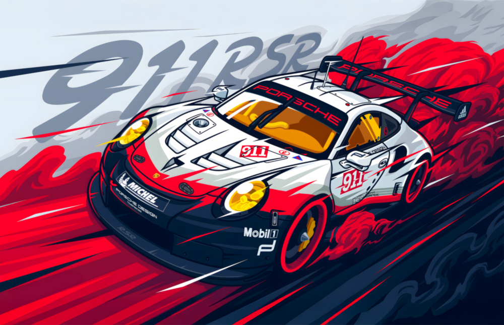 Pistin Ritmi Porsche 911 RSR Cam Tablo || Tasarımcı Koleksiyonu