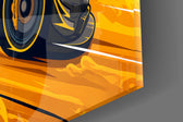 AMG's Fire Yellow Speed Glass Wall Art || Designer Collection