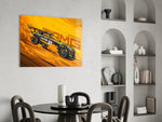 AMG's Fire Yellow Speed Glass Wall Art || Designer Collection