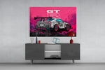 GT-R Pink Storm Glass Wall Art || Designer Collection