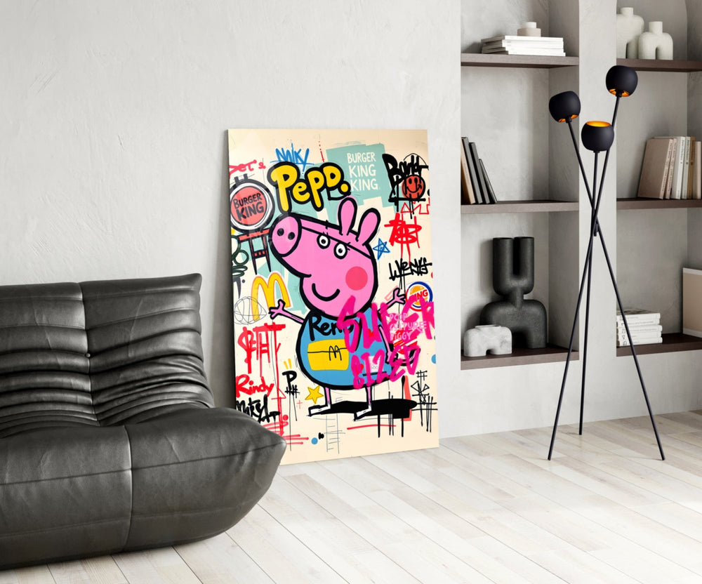 Urban Peppa Glass Wall Art || Designer Collection