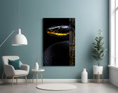 Black and Yellow Viper Glass Wall Art || Designer Collection