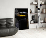 Black and Yellow Viper Glass Wall Art || Designer Collection