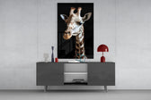Light Colored Giraffe Portrait Glass Wall Art || Designer Collection