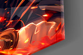 Flame Hashira Kyojuro Rengoku Glass Wall Art || Designer Collection