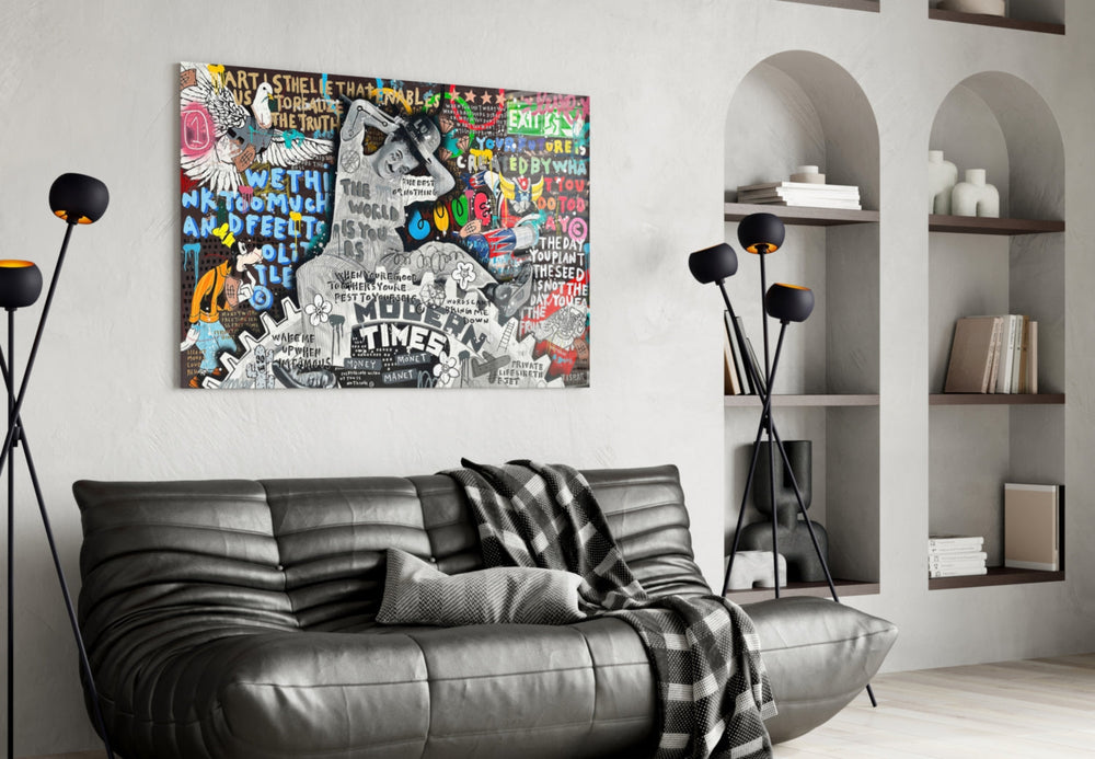 Modern Times Glass Wall Art || Designer Collection