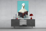 Wise Seagull Glass Wall Art || Designer Collection