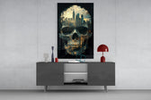 City Skull Glass Wall Art || Designer Collection