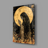 Golden Prayers of Mary Glass Wall Art || Designer Collection