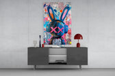 Graffiti Rabbit Glass Wall Art || Designer Collection