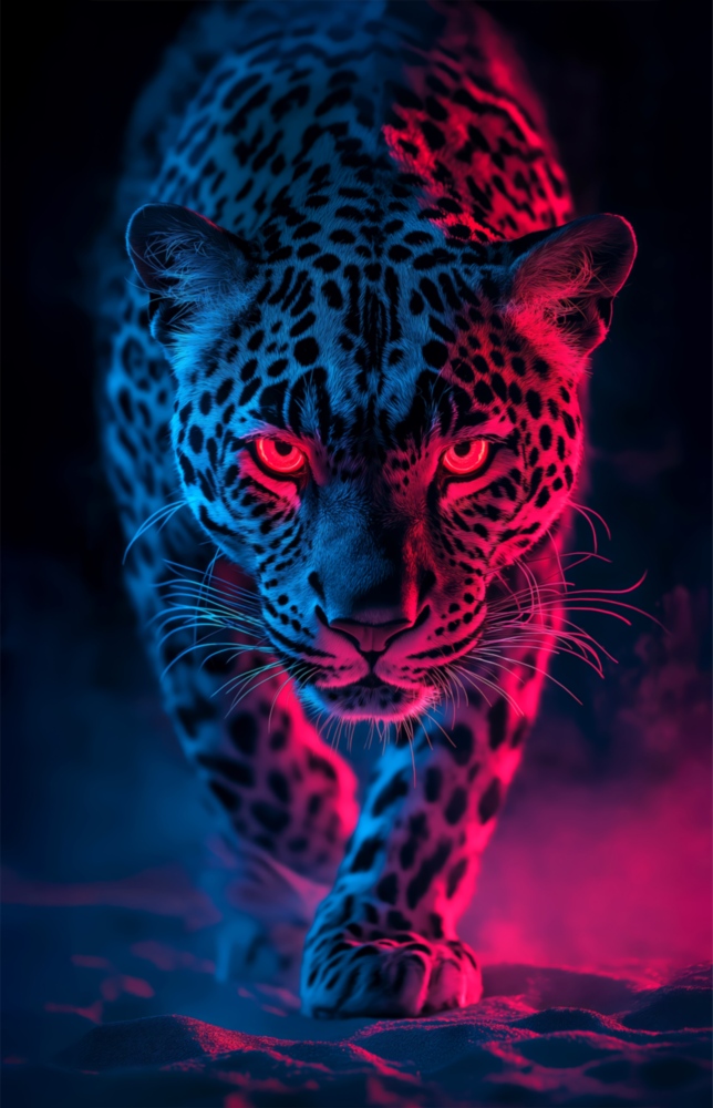 Neon Leopar Cam Tablo || Tasarımcı Koleksiyonu