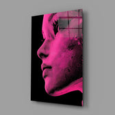 Pink with Dots Glass Wall Art || Designer Collection