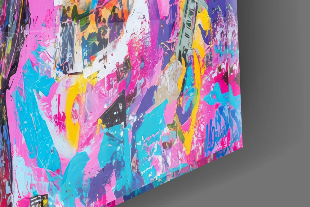 Graffiti David Glass Wall Art || Designer Collection