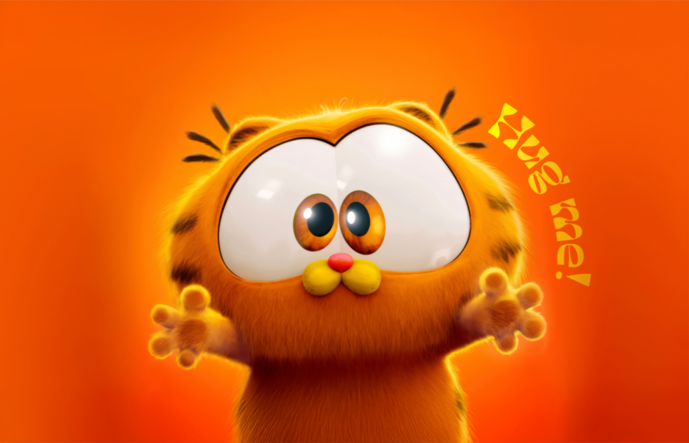 Sevimli Garfield Cam Tablo || Tasarımcı Koleksiyonu