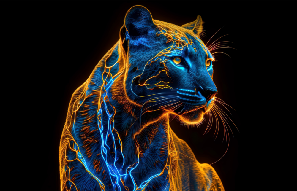 Neon Jaguar Cam Tablo || Tasarımcı Koleksiyonu