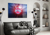 Detroit Pistons: Blue Light Glass Wall Art || Designer Collection