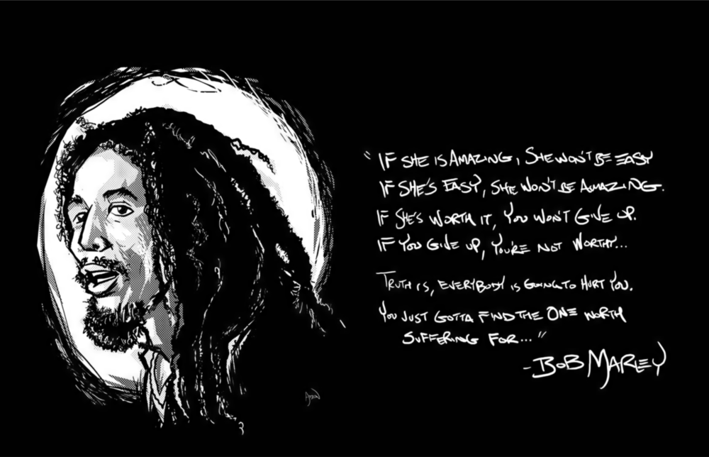 Bob Marley'nin Sözleri Cam Tablo