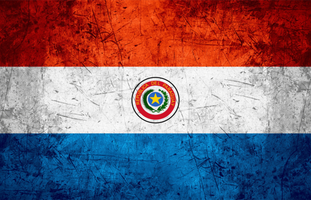 Paraguay bayrağı Cam Tablo
