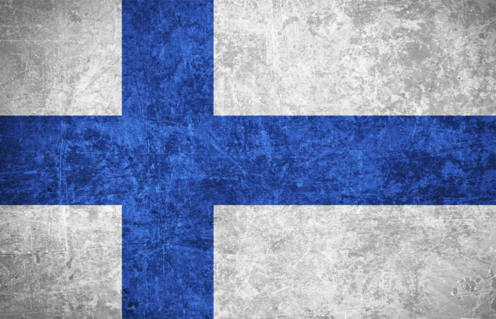 Finlandiya bayrağı Cam Tablo