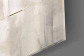 Forest-green and rust cinematic glass wall art in art-loft entry hallway