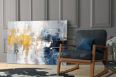 Modern-painting cinematic glass wall art over modern dining table
