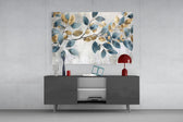 Elegant Gold & Blue Leaves Cam Tablo