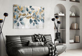 Elegant Gold & Blue Leaves Cam Tablo