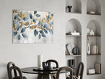 Elegant Gold & Blue Leaves Cam Tablo