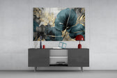 Elegant Teal & Gold Leaf Cam Tablo