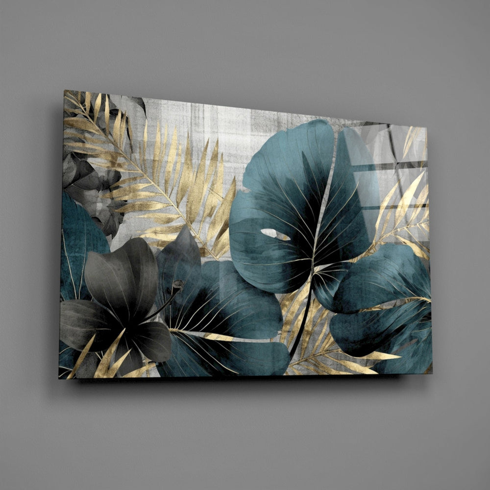 Elegant Teal & Gold Leaf Cam Tablo