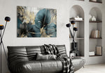 Elegant Teal & Gold Leaf Cam Tablo