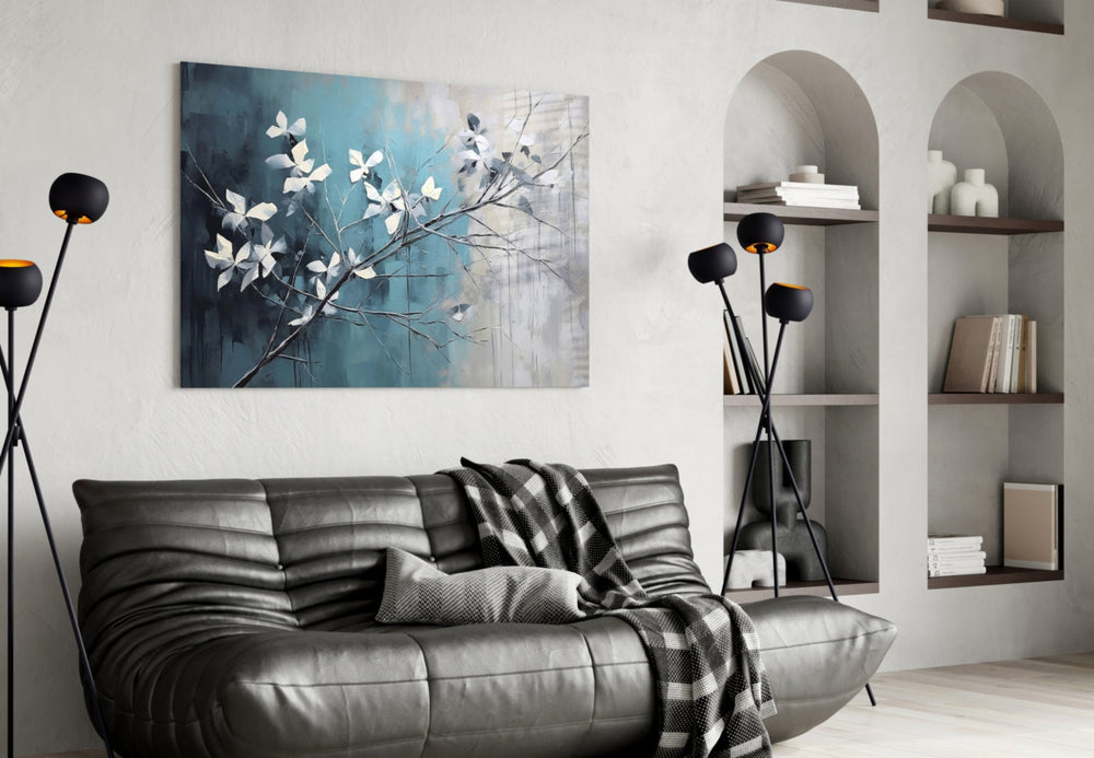 Elegant Blue Blossoms Cam Tablo