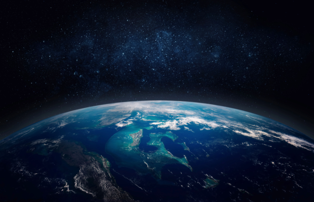 Yıldızlı Dünya Ufku Cam Tablo