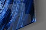 Marine vortex cinematic glass wall art in designer office